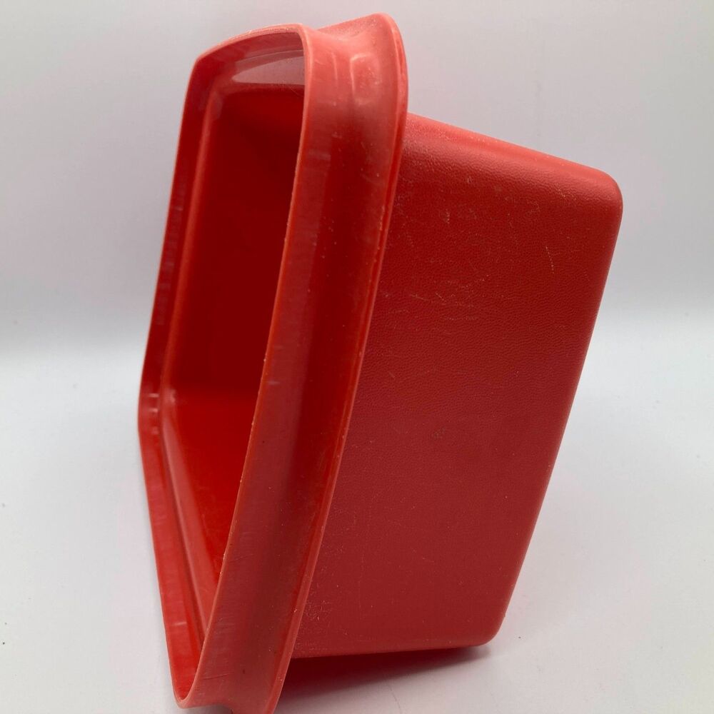 Vintage Tupperware Orange Red Pack N Carry Lunch Box 1254-9 - Picture 8 of 10